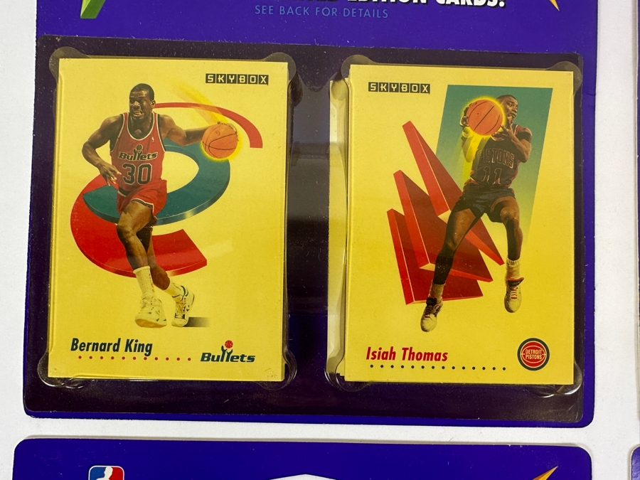 Just Added - (4) Vintage 1991-1992 Factory Sealed Skybox NBA Basketball Cards Blister Packs - One Pack Showing Michael Jordan Card [Photo 4]