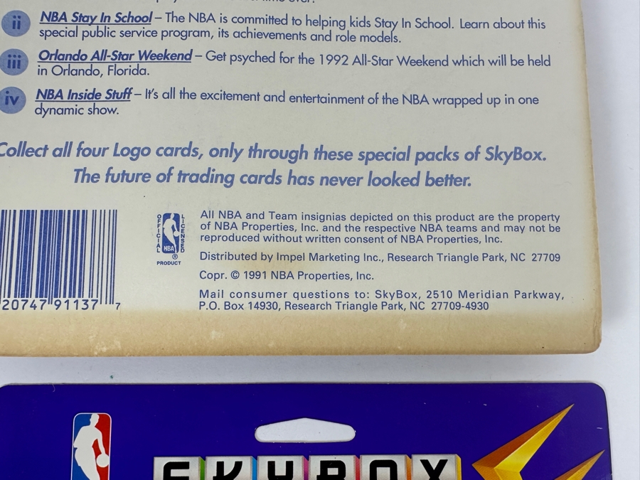 Just Added - (4) Vintage 1991-1992 Factory Sealed Skybox NBA Basketball Cards Blister Packs - One Pack Showing Michael Jordan Card [Photo 8]