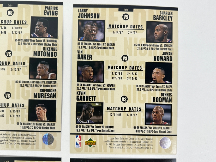 Just Added - (4) Vintage 1996-1997 Upper Deck One On One Jumbo Basketball Cards [Photo 8]