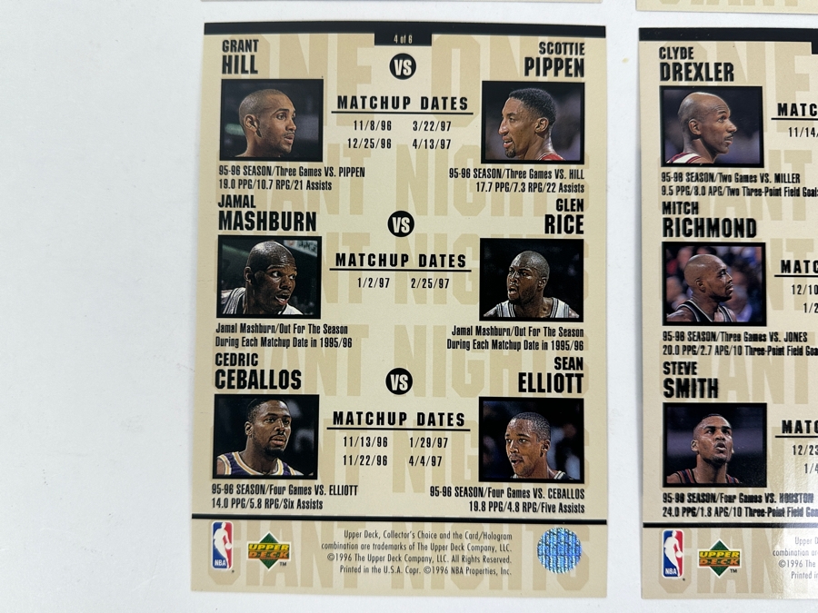 Just Added - (4) Vintage 1996-1997 Upper Deck One On One Jumbo Basketball Cards [Photo 9]