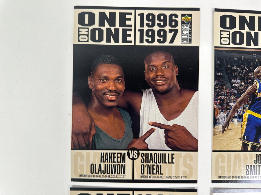 Just Added - (4) Vintage 1996-1997 Upper Deck One On One Jumbo Basketball Cards [Photo 2]