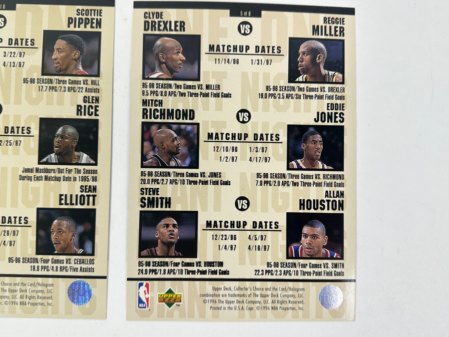 Just Added - (4) Vintage 1996-1997 Upper Deck One On One Jumbo Basketball Cards [Photo 10]