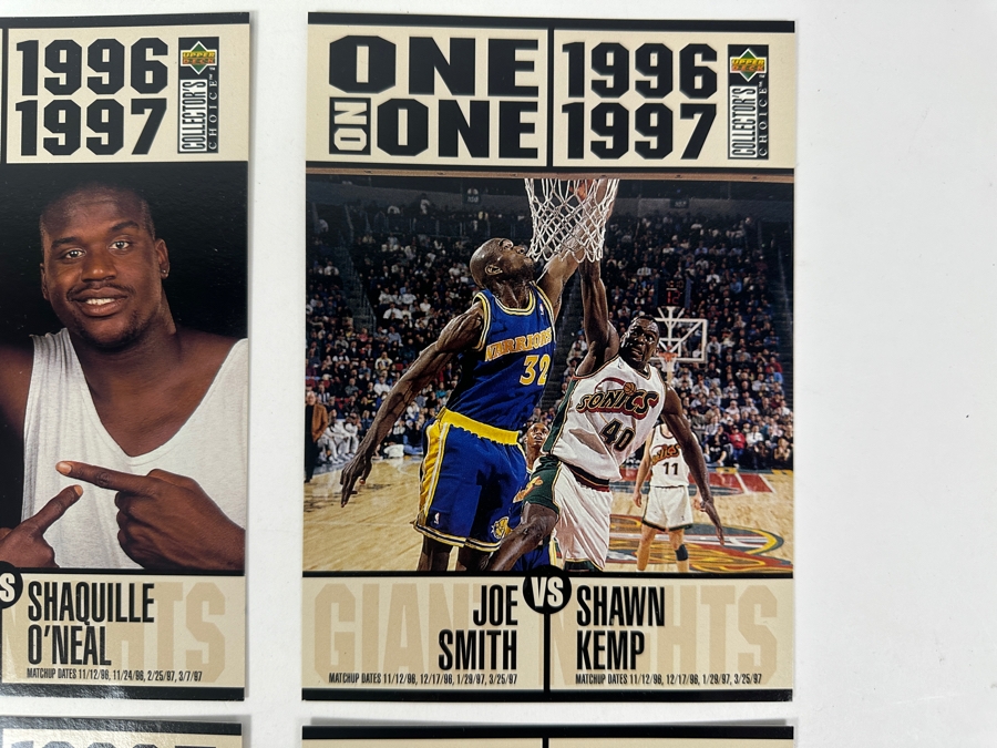 Just Added - (4) Vintage 1996-1997 Upper Deck One On One Jumbo Basketball Cards [Photo 3]