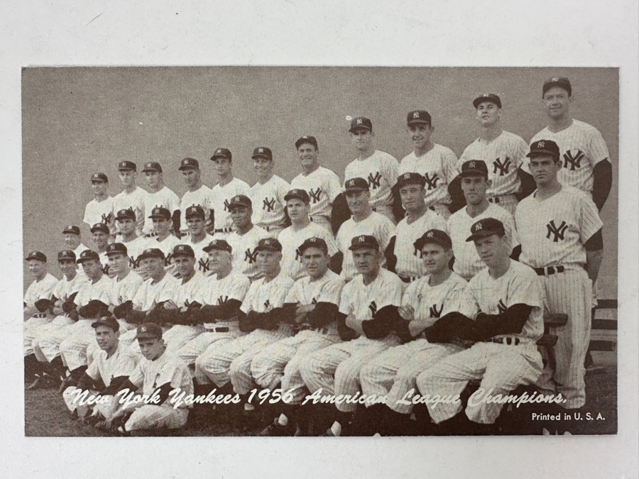 Just Added - Ungraded Near Mint 1947-1966 Exhibits Card By The Exhibit Supply Company of Chicago, Illinois: 1956 Yankees Team Estimate $400-$1,500 [Photo 2]