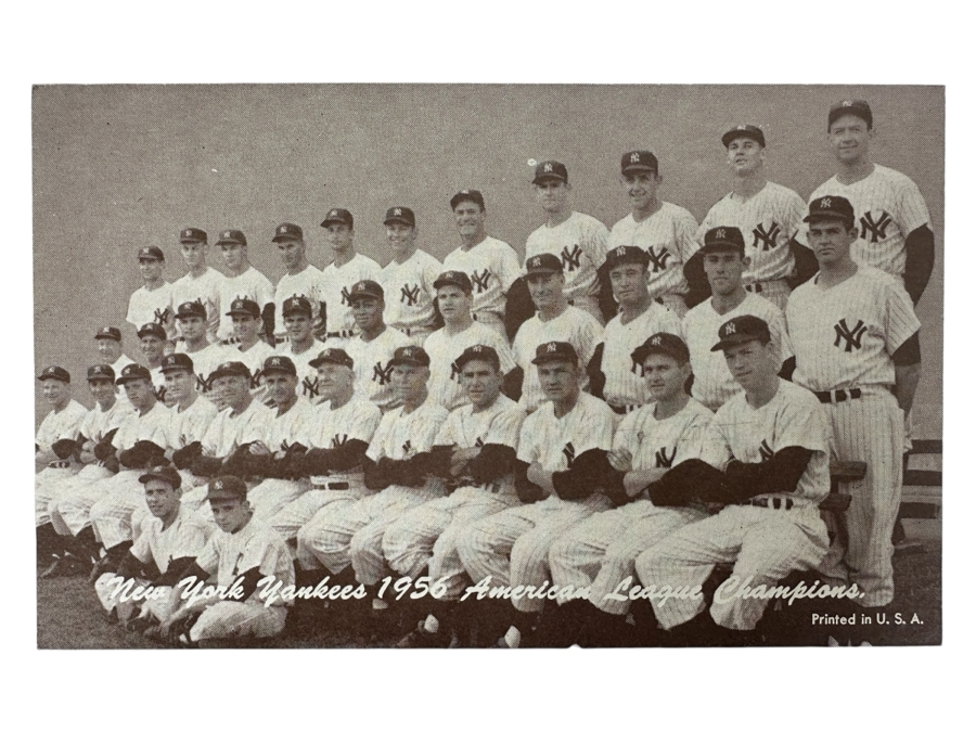 Just Added - Ungraded Near Mint 1947-1966 Exhibits Card By The Exhibit Supply Company of Chicago, Illinois: 1956 Yankees Team Estimate $400-$1,500