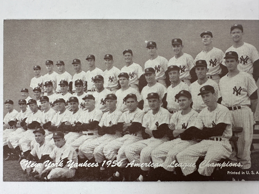 Just Added - Ungraded Near Mint 1947-1966 Exhibits Card By The Exhibit Supply Company of Chicago, Illinois: 1956 Yankees Team Estimate $400-$1,500 [Photo 4]