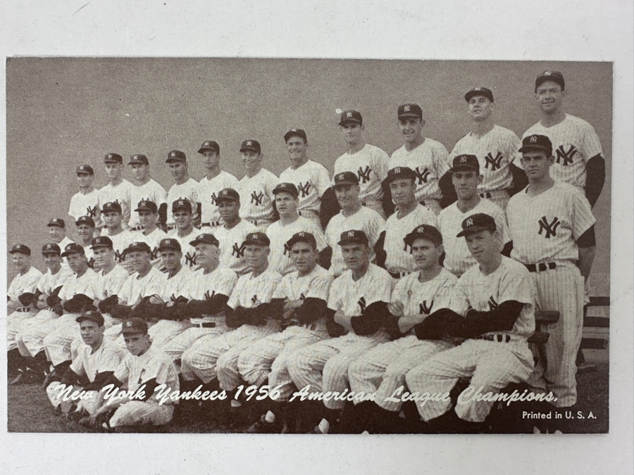 Just Added - Ungraded Near Mint 1947-1966 Exhibits Card By The Exhibit Supply Company of Chicago, Illinois: 1956 Yankees Team Estimate $400-$1,500 [Photo 3]
