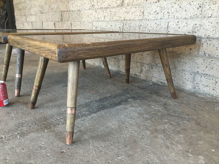 Modern Looking Custom End Tables With Coins Pennies Dimes [Photo 4]