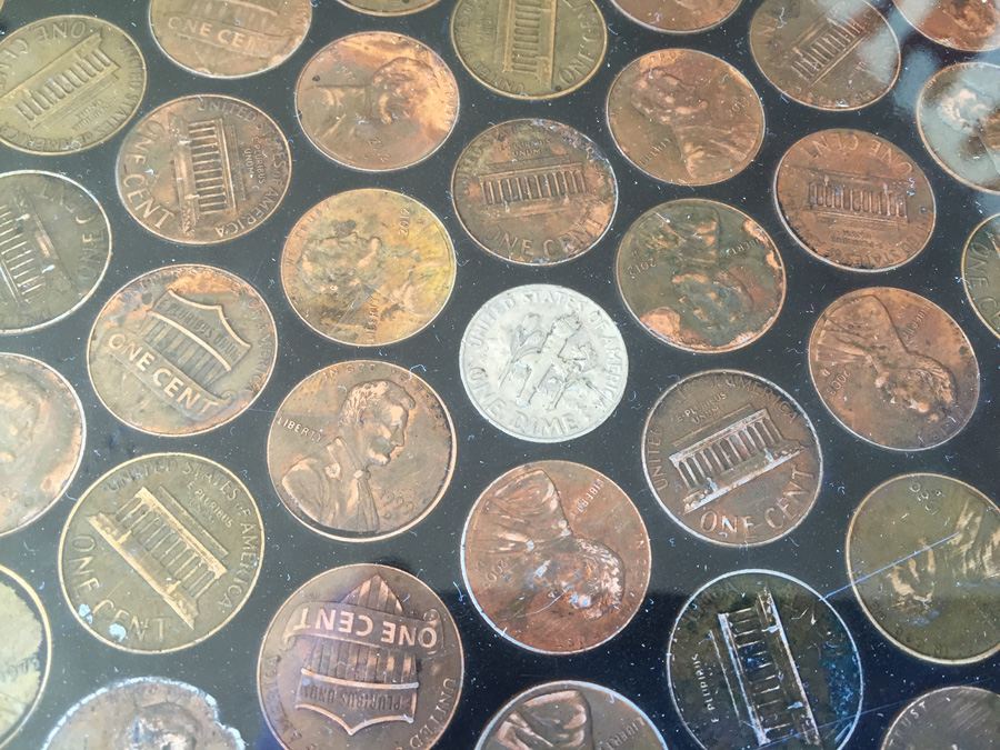 Modern Looking Custom End Tables With Coins Pennies Dimes [Photo 14]