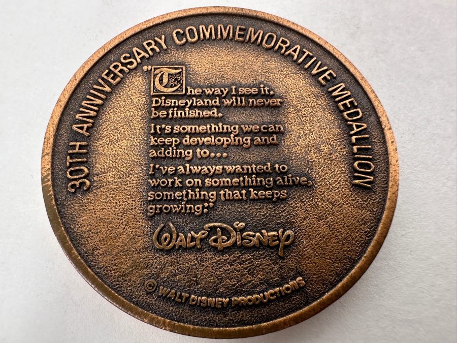 Vintage Disneyland 30th Year Anniversary Commemorative Coin [Photo 3]