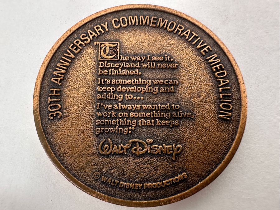 Vintage Disneyland 30th Year Anniversary Commemorative Coin [Photo 2]