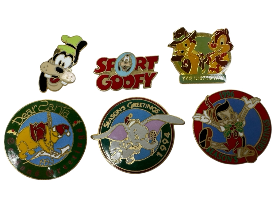 (6) Vintage Disneyland Disney Trading Pins [Photo 1]