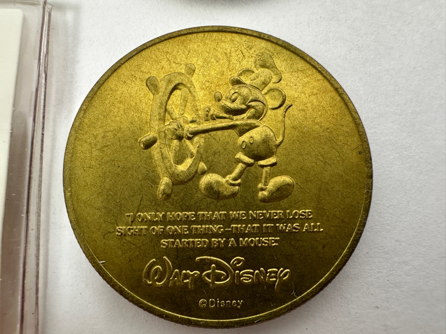Pair Of Limited Edition Disneyland Commemorative Coins Celebrating 60 Happy Years With Mickey Mouse Happy Birthday, Mickey! [Photo 3]