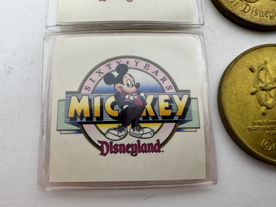 Pair Of Limited Edition Disneyland Commemorative Coins Celebrating 60 Happy Years With Mickey Mouse Happy Birthday, Mickey! [Photo 4]