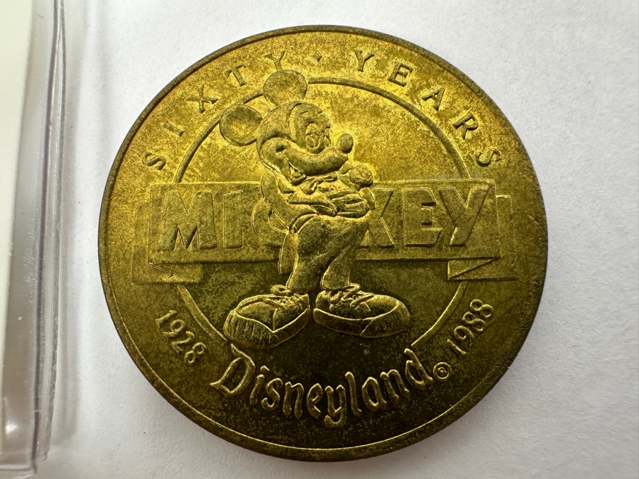 Pair Of Limited Edition Disneyland Commemorative Coins Celebrating 60 Happy Years With Mickey Mouse Happy Birthday, Mickey! [Photo 2]