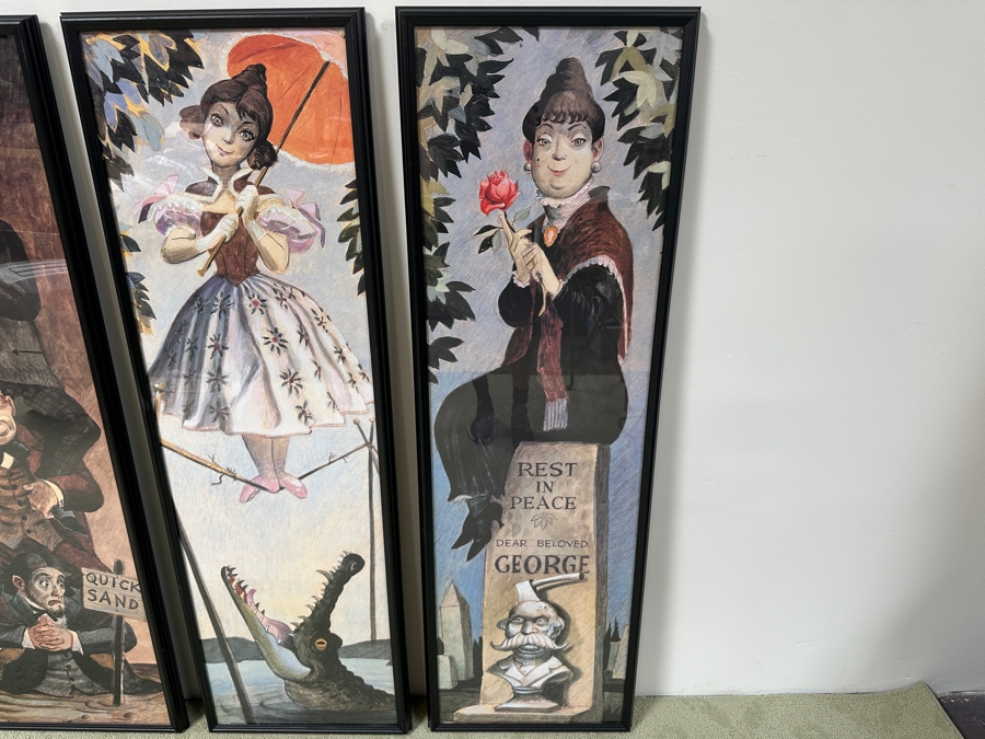 (4) Disneyland Haunted Mansion Stretching Portraits Large Posters Marc Davis Framed 18' X 56' [Photo 9]