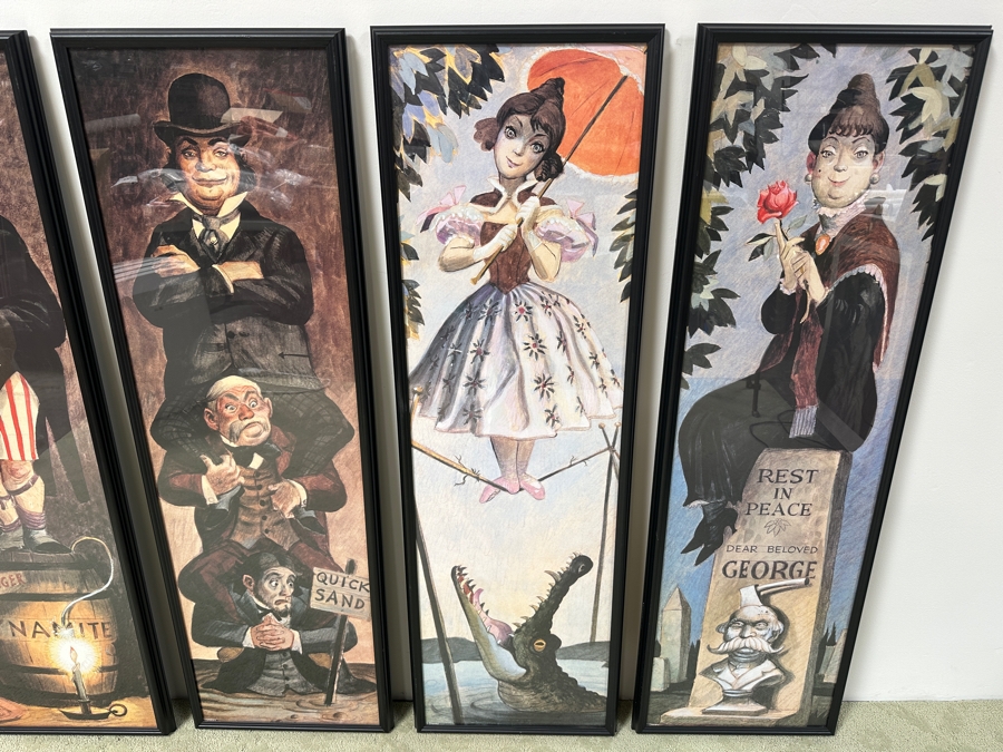 (4) Disneyland Haunted Mansion Stretching Portraits Large Posters Marc Davis Framed 18' X 56' [Photo 7]