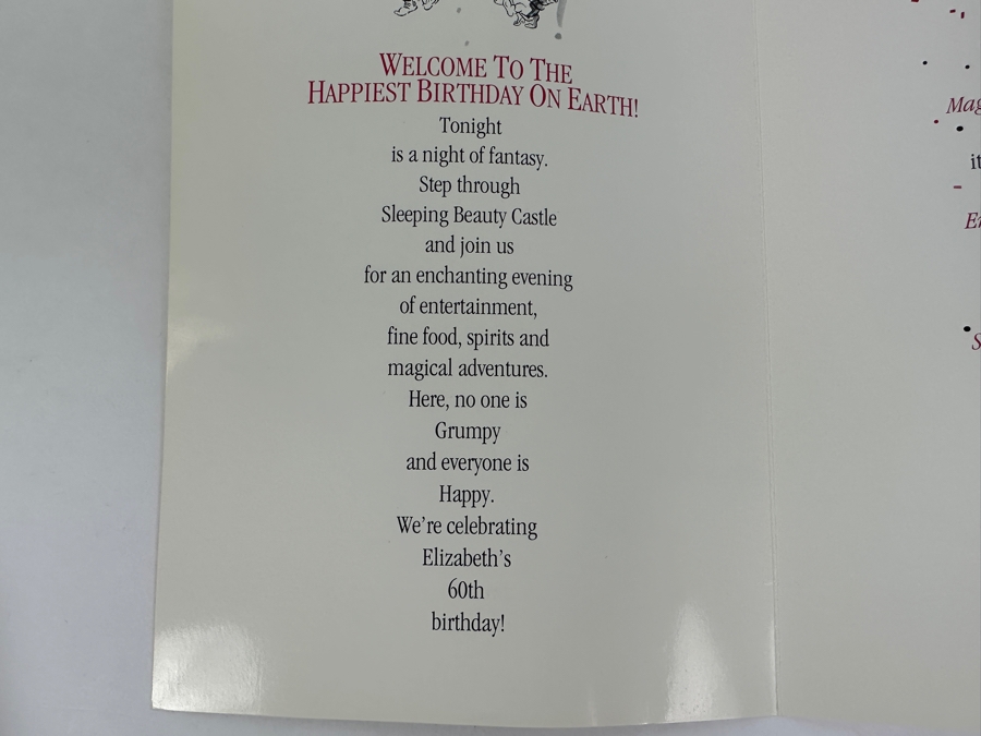 Rare Original Elizabeth Taylor's 60th Birthday Party At Disneyland Resort Swag Bag Given To The Elite 1,000 Celebrities Attending The Event On Feb 27, 1992 8PM W/ Large Sweatshirt, Program Of Events, Invitation & New Wrapped White Diamonds Perfume [Photo 14]