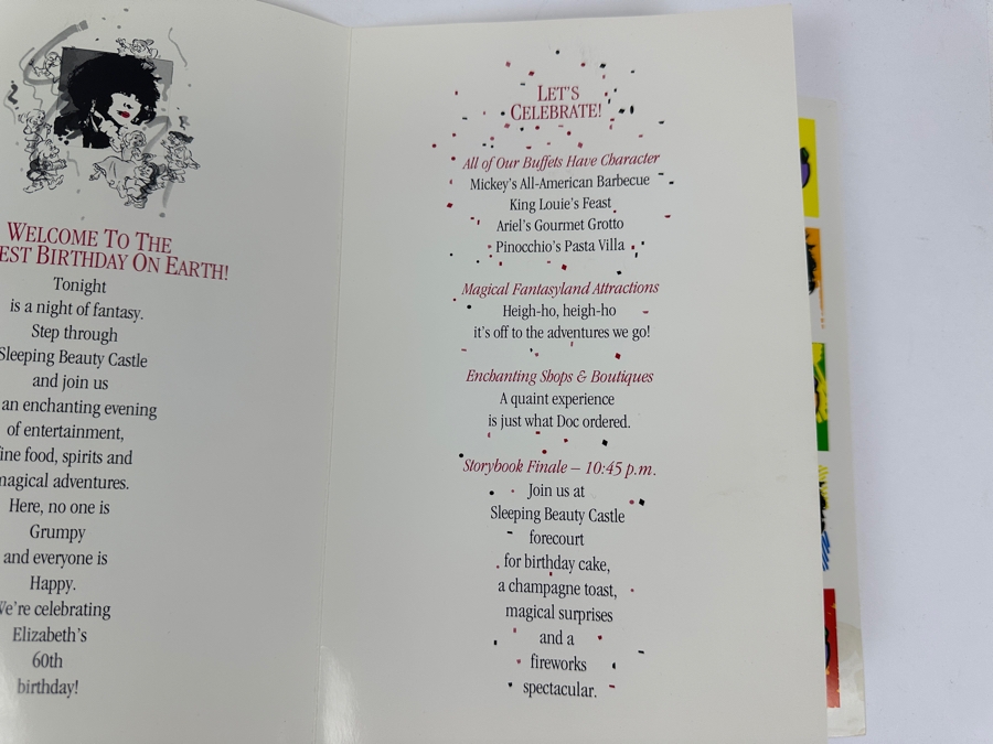 Rare Original Elizabeth Taylor's 60th Birthday Party At Disneyland Resort Swag Bag Given To The Elite 1,000 Celebrities Attending The Event On Feb 27, 1992 8PM W/ Large Sweatshirt, Program Of Events, Invitation & New Wrapped White Diamonds Perfume [Photo 15]