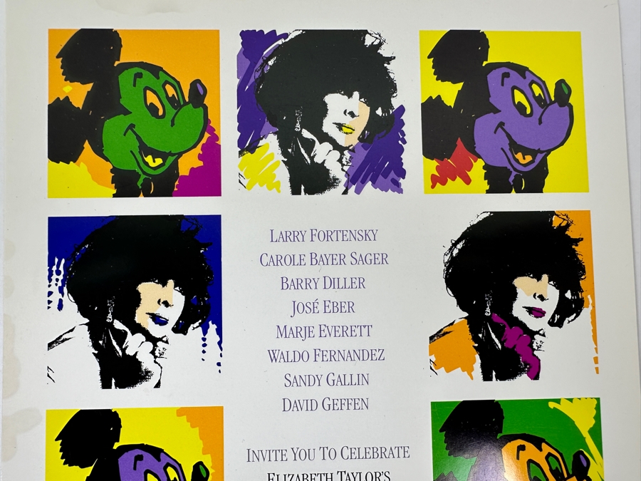 Rare Original Elizabeth Taylor's 60th Birthday Party At Disneyland Resort Swag Bag Given To The Elite 1,000 Celebrities Attending The Event On Feb 27, 1992 8PM W/ Large Sweatshirt, Program Of Events, Invitation & New Wrapped White Diamonds Perfume [Photo 19]