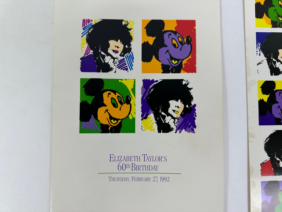 Rare Original Elizabeth Taylor's 60th Birthday Party At Disneyland Resort Swag Bag Given To The Elite 1,000 Celebrities Attending The Event On Feb 27, 1992 8PM W/ Large Sweatshirt, Program Of Events, Invitation & New Wrapped White Diamonds Perfume [Photo 11]