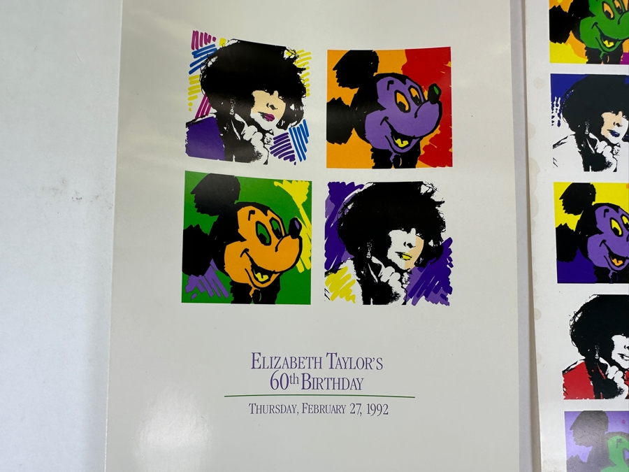 Rare Original Elizabeth Taylor's 60th Birthday Party At Disneyland Resort Swag Bag Given To The Elite 1,000 Celebrities Attending The Event Feb 27, 1992 8PM W/ Button, Large Sweatshirt, Program Of Events, Invitation & New Wrapped White Diamonds Perfume [Photo 11]