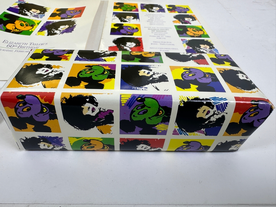 Rare Original Elizabeth Taylor's 60th Birthday Party At Disneyland Resort Swag Bag Given To The Elite 1,000 Celebrities Attending The Event Feb 27, 1992 8PM W/ Button, Large Sweatshirt, Program Of Events, Invitation & New Wrapped White Diamonds Perfume [Photo 8]