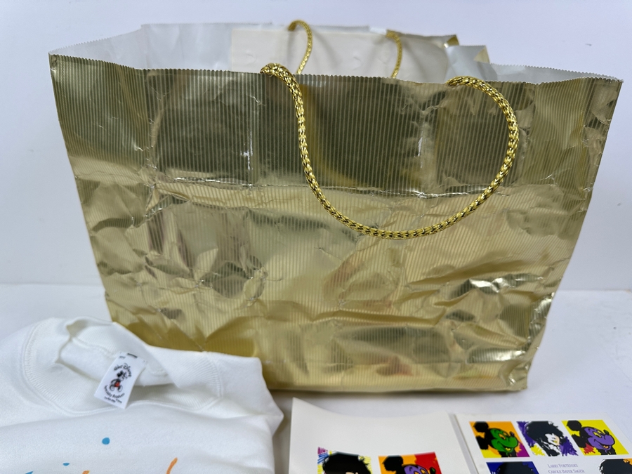 Rare Original Elizabeth Taylor's 60th Birthday Party At Disneyland Resort Swag Bag Given To The Elite 1,000 Celebrities Attending The Event Feb 27, 1992 8PM W/ Button, Large Sweatshirt, Program Of Events, Invitation & New Wrapped White Diamonds Perfume [Photo 3]