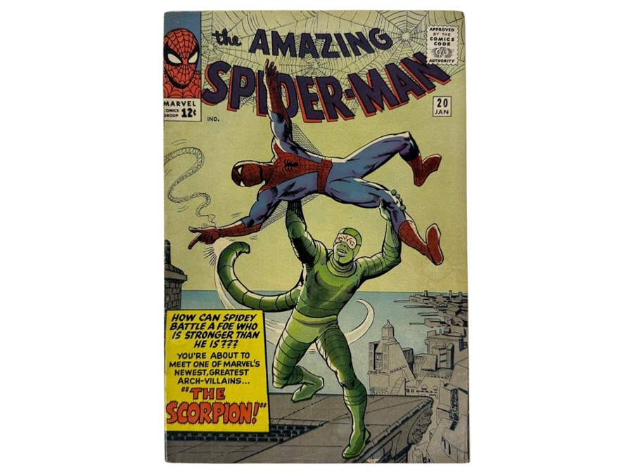 Vintage 1964 The Amazing Spider-Man #20 Comic Book First Appearance Of The Scorpion