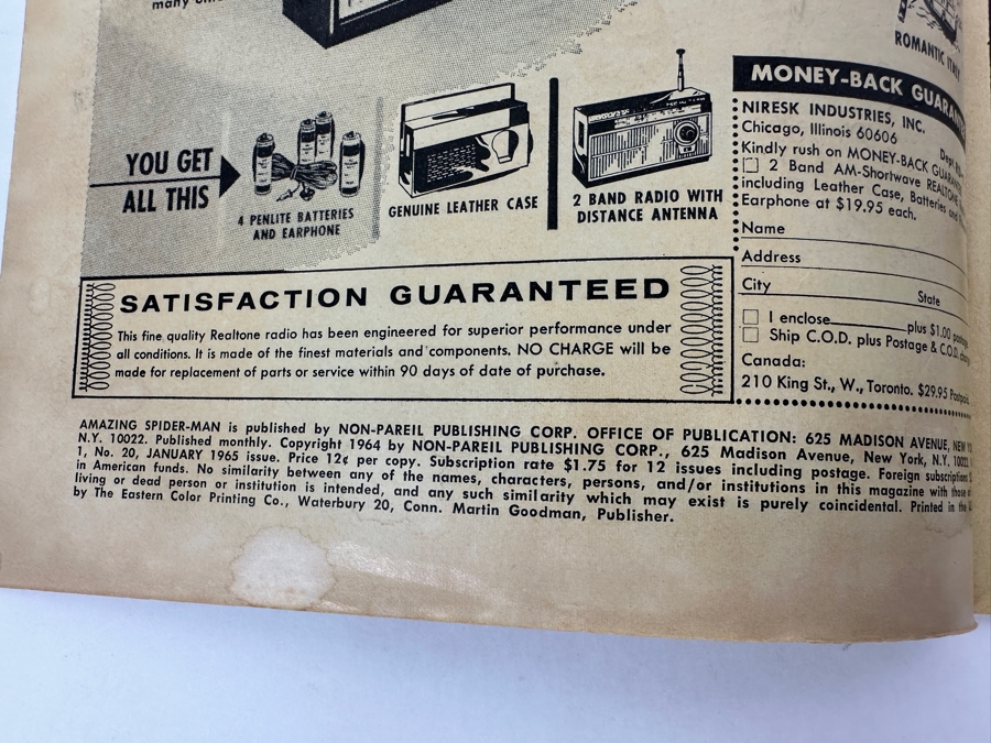 Vintage 1964 The Amazing Spider-Man #20 Comic Book First Appearance Of The Scorpion [Photo 10]