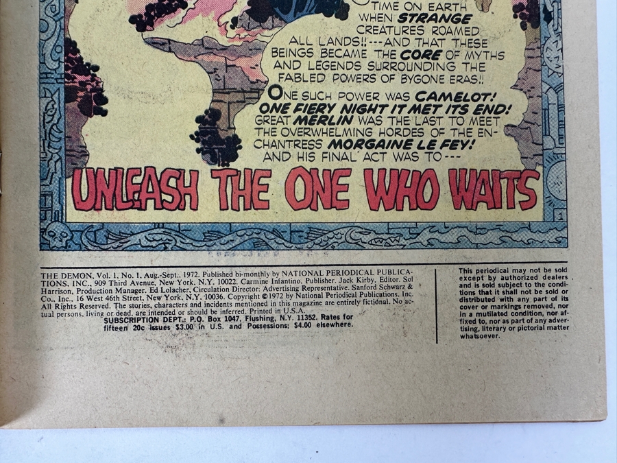 Vintage 1972 The Demon #1 Comic Book DC Comics Jack Kirby's Startling New Epic 'The Origin Of The Demon' [Photo 9]