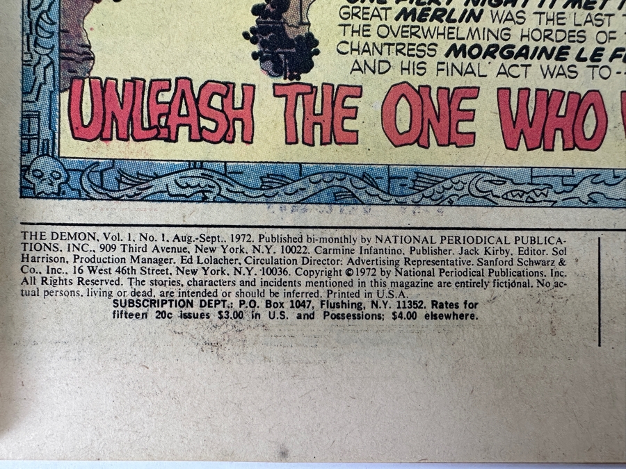 Vintage 1972 The Demon #1 Comic Book DC Comics Jack Kirby's Startling New Epic 'The Origin Of The Demon' [Photo 10]