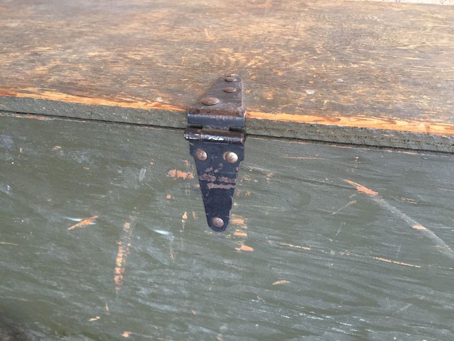 Vintage Green Wooden Military Trunk [Photo 10]