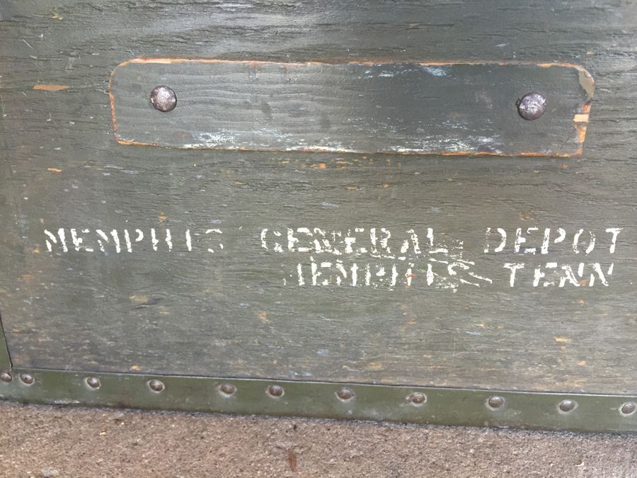 Vintage Green Wooden Military Trunk [Photo 6]