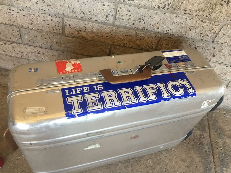 Vintage Aluminum Zero Halliburton Luggage On Casters - Missing One Caster [Photo 5]