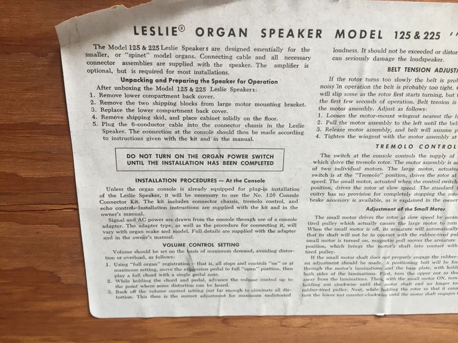 LESLIE Organ Speaker Model 125 [Photo 6]
