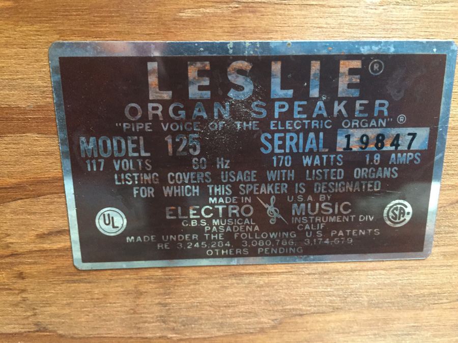 LESLIE Organ Speaker Model 125 [Photo 3]