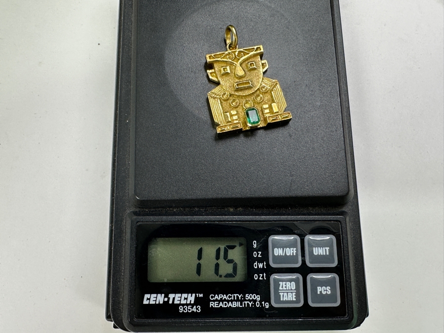 18k Gold Pendant With 4.5x3.25mm Emerald Est. .5ct 1' X 1' 11.5g Retails $3,000 [Photo 9]