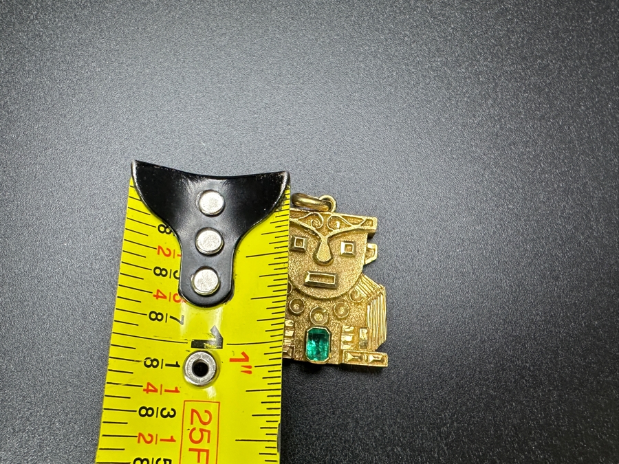 18k Gold Pendant With 4.5x3.25mm Emerald Est. .5ct 1' X 1' 11.5g Retails $3,000 [Photo 11]