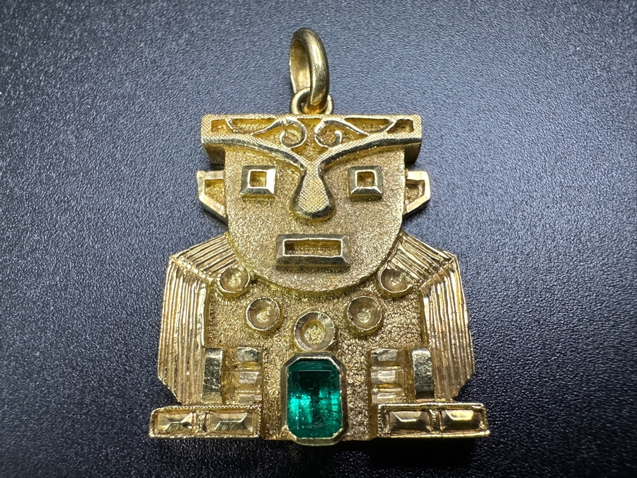 18k Gold Pendant With 4.5x3.25mm Emerald Est. .5ct 1' X 1' 11.5g Retails $3,000 [Photo 5]