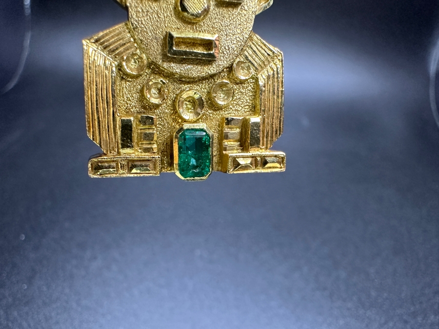 18k Gold Pendant With 4.5x3.25mm Emerald Est. .5ct 1' X 1' 11.5g Retails $3,000 [Photo 7]