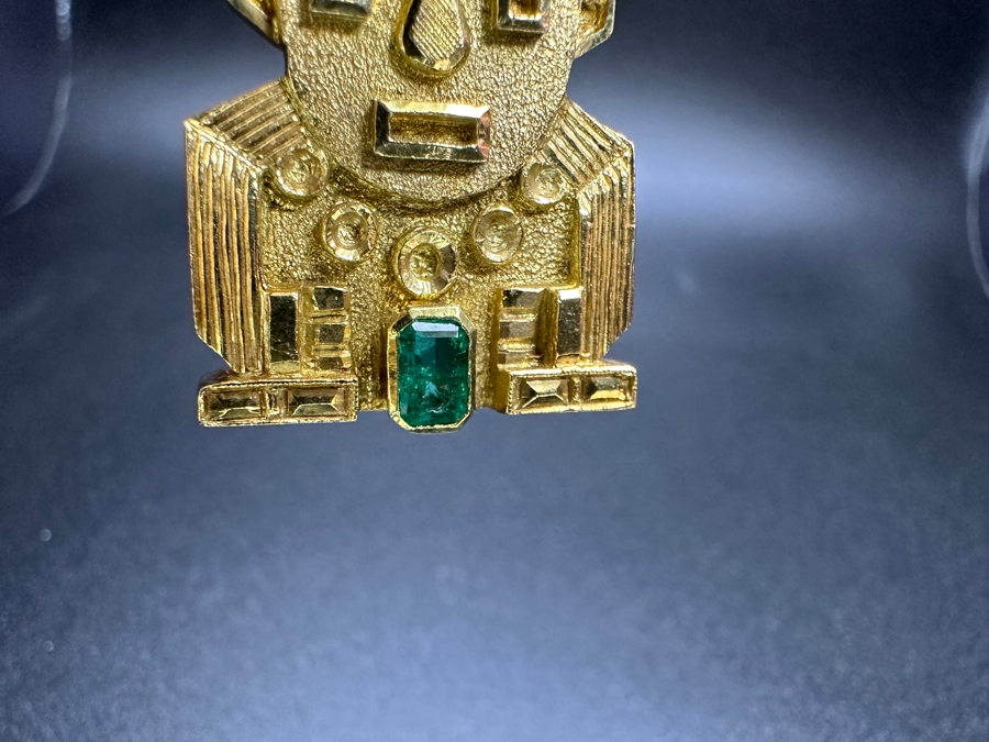 18k Gold Pendant With 4.5x3.25mm Emerald Est. .5ct 1' X 1' 11.5g Retails $3,000 [Photo 8]