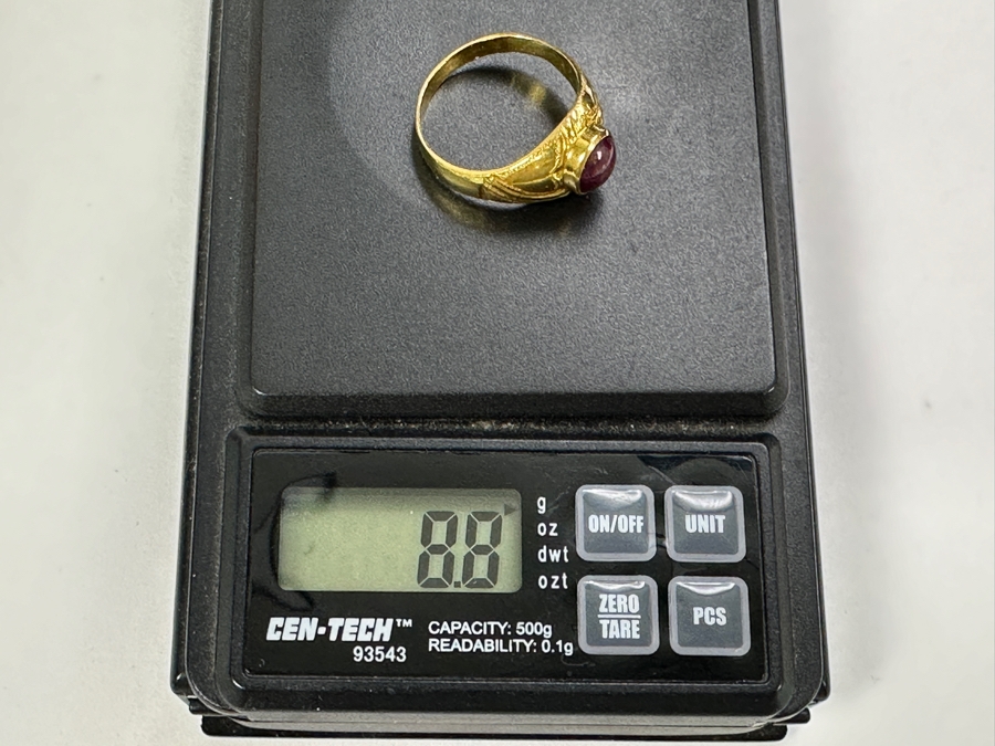 22k Gold Ring with 6.5mm Cabochon Ruby 8.8g Size 9.25 Retails $2,800 [Photo 11]