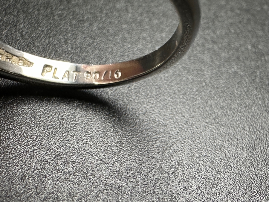 900 Platinum 14k Gold Ring with 8.5 m x 4mm est. .50ct Marquis Diamond S1' G-H and (4) 4x2x1mm est. .20cttw Baguette Diamonds 5.8g Retails $3,400 [Photo 14]