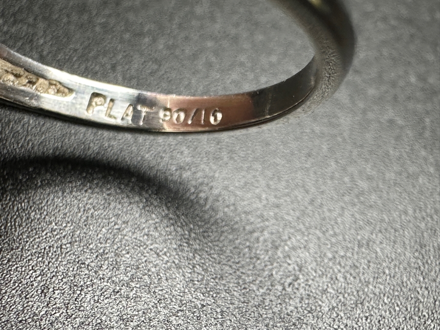 900 Platinum 14k Gold Ring with 8.5 m x 4mm est. .50ct Marquis Diamond S1' G-H and (4) 4x2x1mm est. .20cttw Baguette Diamonds 5.8g Retails $3,400 [Photo 15]