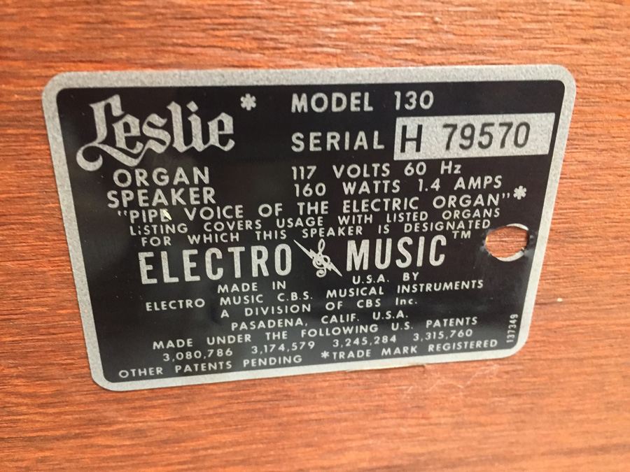 LESLIE Organ Speaker Model 130 [Photo 3]