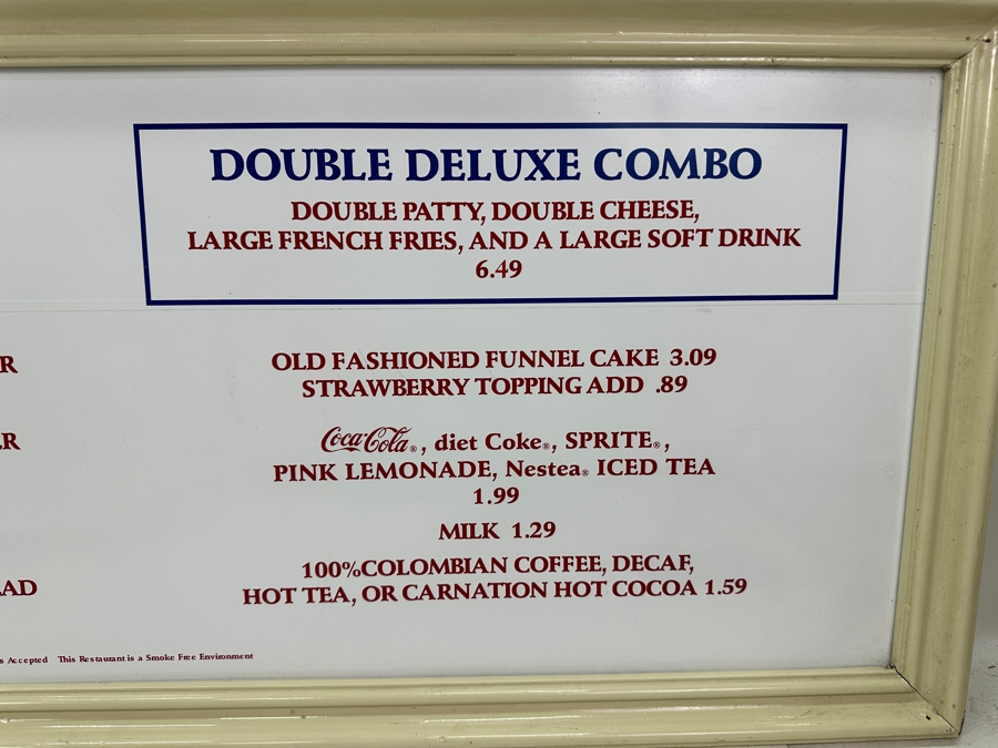 Original Disneyland Restaurant Double-Sided Sign Carnation Plaza Gardens Home Of The Great American Cheeseburgers / The Village Haus In Fantasyland 45 X 16.5 [Photo 6]