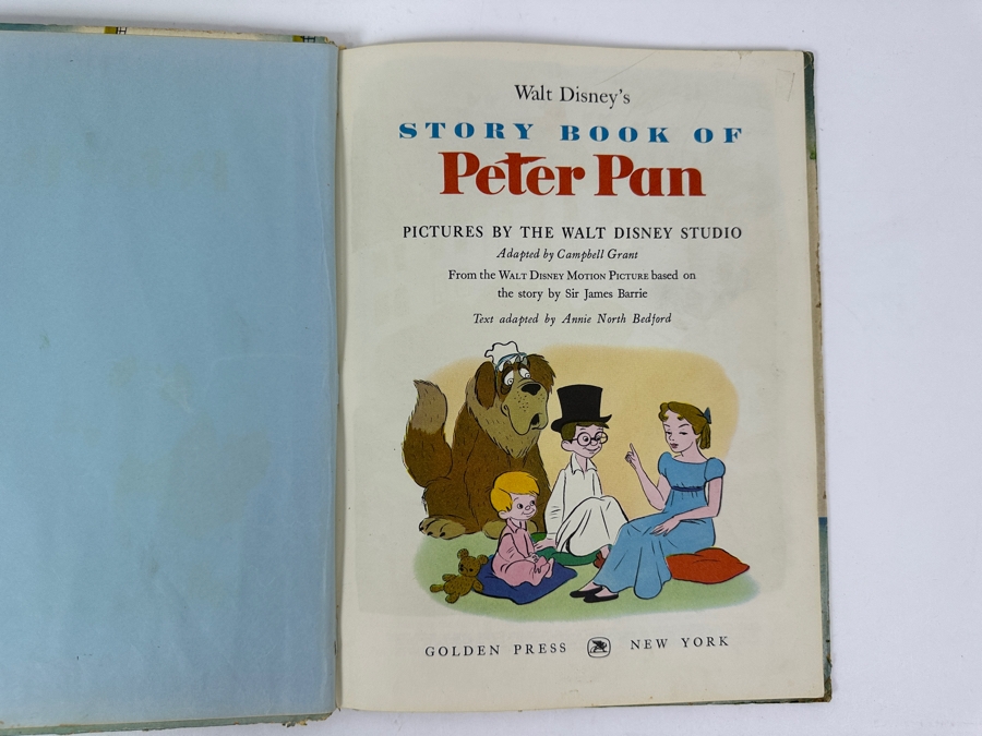 Vintage 1953 Walt Disney's Story Book Of Peter Pan A Big Golden Book [Photo 3]