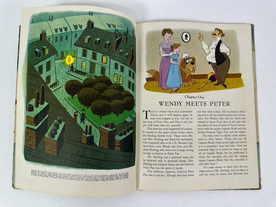 Vintage 1953 Walt Disney's Story Book Of Peter Pan A Big Golden Book [Photo 4]