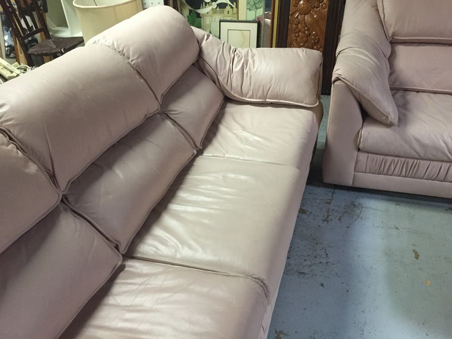 Leather Sofa Loveseat Chair Ottoman 4-Piece Set [Photo 24]